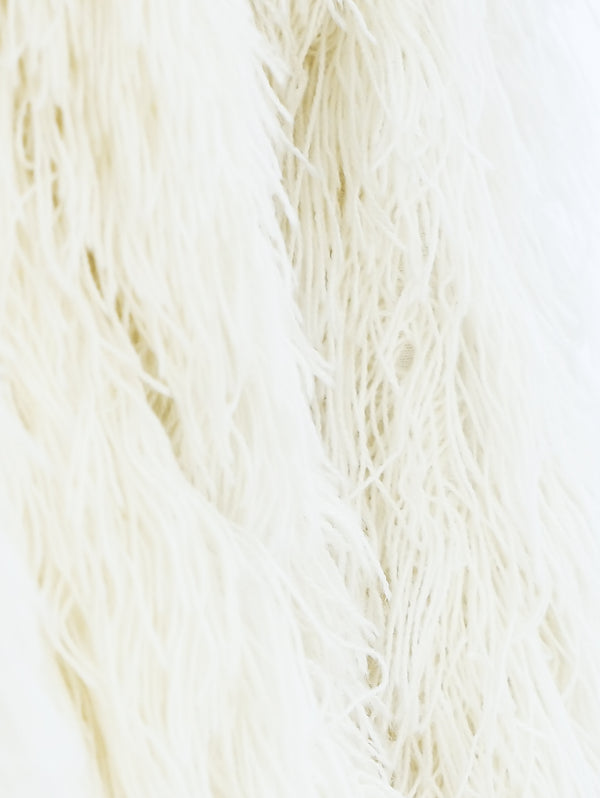 Ivory Yarn Shag Jacket Jacket arcadeshops.com