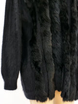 Black Angora and Rabbit Fur Sweater Jacket arcadeshops.com