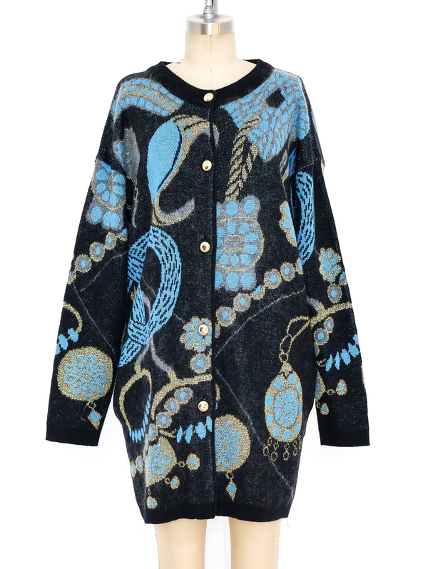 Metallic Intarsia Cardigan Jacket arcadeshops.com