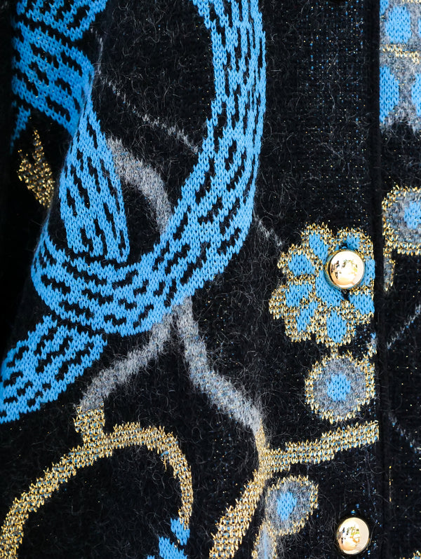 Metallic Intarsia Cardigan Jacket arcadeshops.com