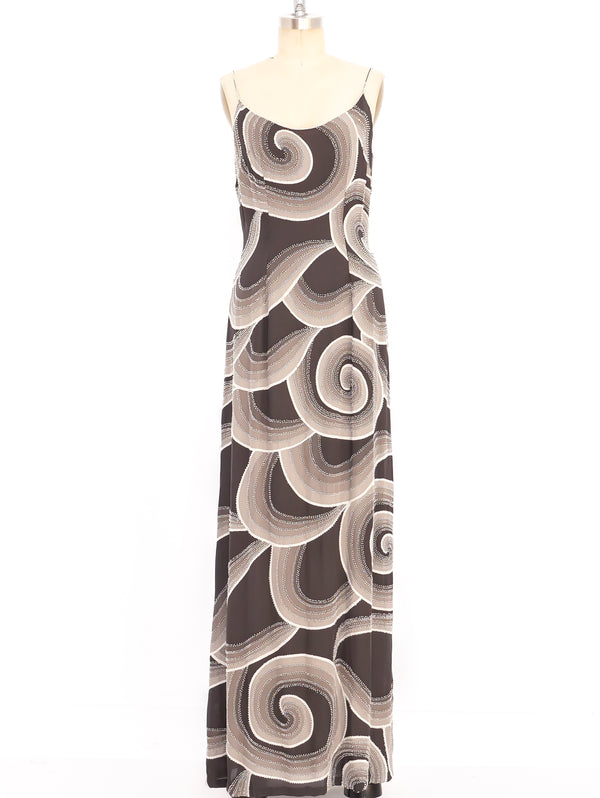 Naeem Khan Beaded Swirl Slip Dress Dress arcadeshops.com