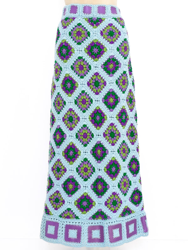 Multicolor Granny Square Crochet Skirt Skirt arcadeshops.com