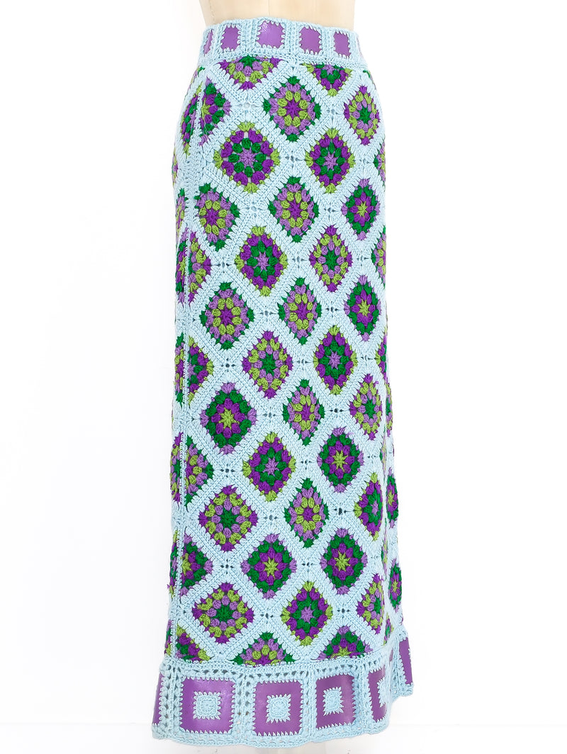 Multicolor Granny Square Crochet Skirt Skirt arcadeshops.com