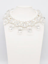 1960's Ice Cube Crystal Beaded Collar Necklace Jewelry arcadeshops.com