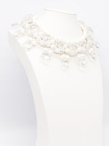 1960's Ice Cube Crystal Beaded Collar Necklace Jewelry arcadeshops.com