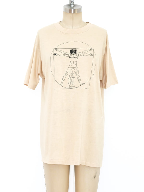 Leonardo da Vinci Vitruvian Man Tee T-shirt arcadeshops.com
