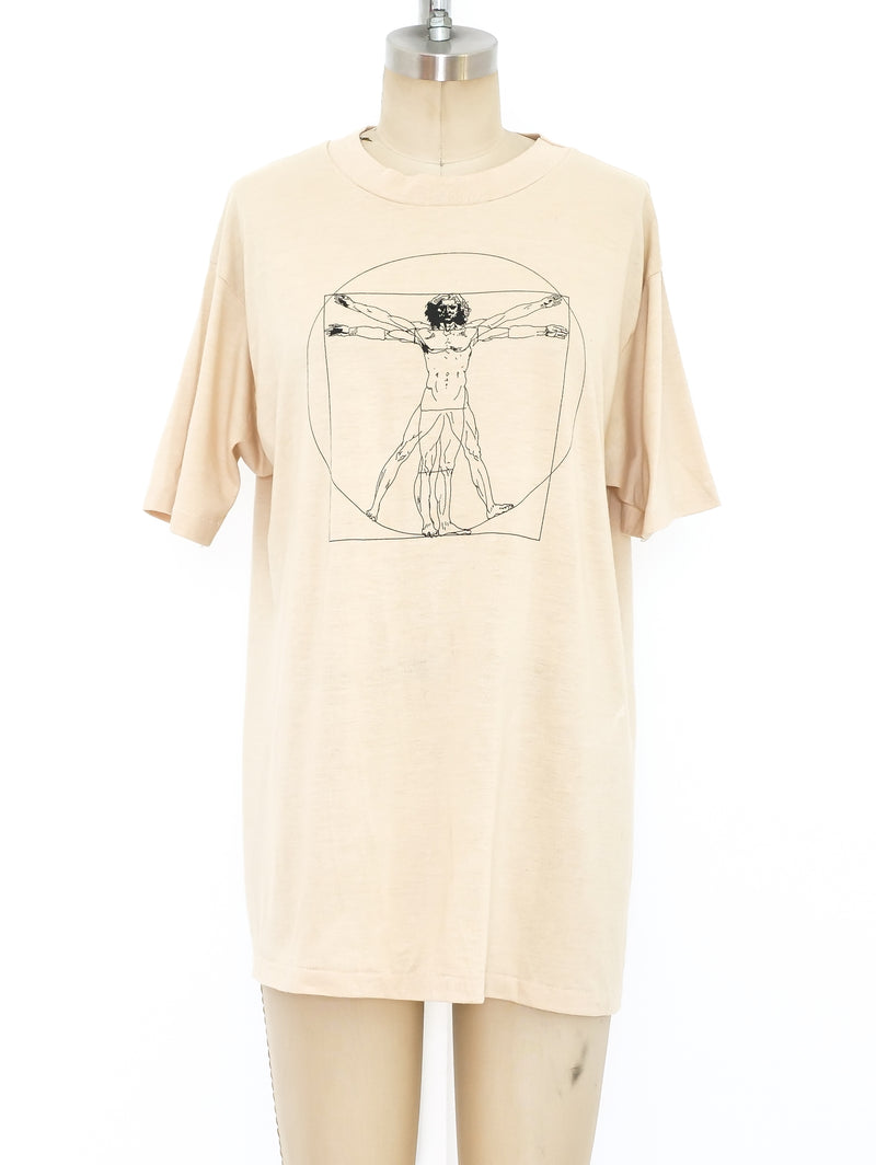 Leonardo da Vinci Vitruvian Man Tee T-shirt arcadeshops.com