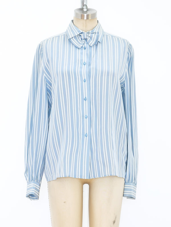 Nina Ricci Striped Silk Blouse Top arcadeshops.com