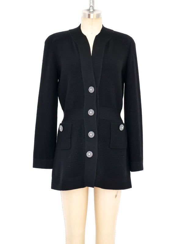 Christian Dior Black Knit Cardigan Jacket arcadeshops.com