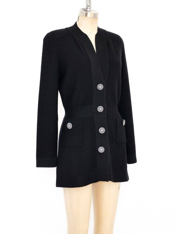 Christian Dior Black Knit Cardigan Jacket arcadeshops.com
