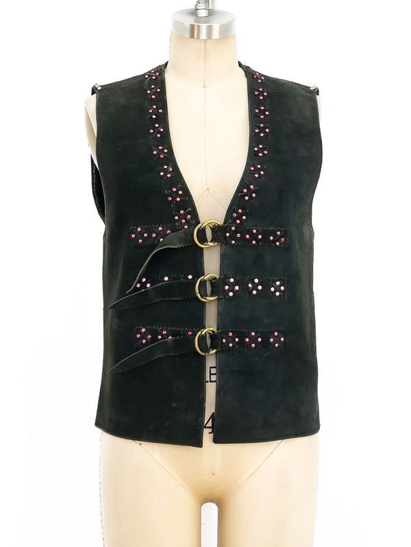 Love Child Studded Suede Vest Jacket arcadeshops.com