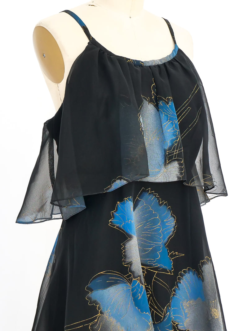 Floral Chiffon Tiered Maxi Dress Dress arcadeshops.com