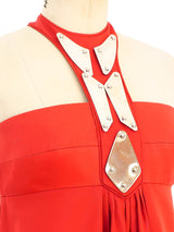 Gucci Breastplate Embellished Satin Gown Dress arcadeshops.com