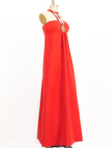 Gucci Breastplate Embellished Satin Gown Dress arcadeshops.com