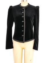 Cropped Black Velvet Jacket Jacket arcadeshops.com