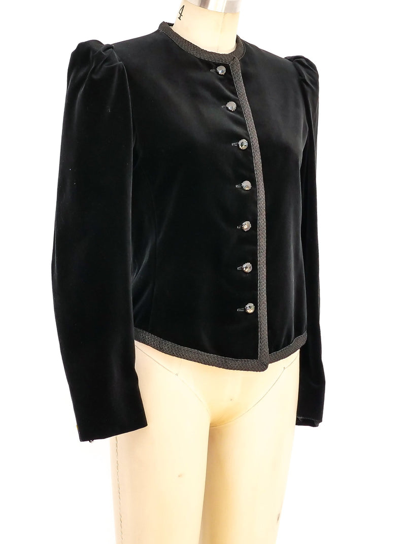 Cropped Black Velvet Jacket Jacket arcadeshops.com