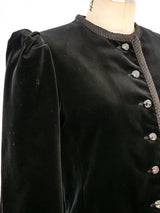 Cropped Black Velvet Jacket Jacket arcadeshops.com