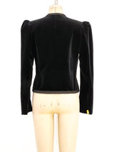 Cropped Black Velvet Jacket Jacket arcadeshops.com