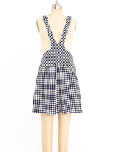 1960's Gingham Overall Mini Dress Dress arcadeshops.com