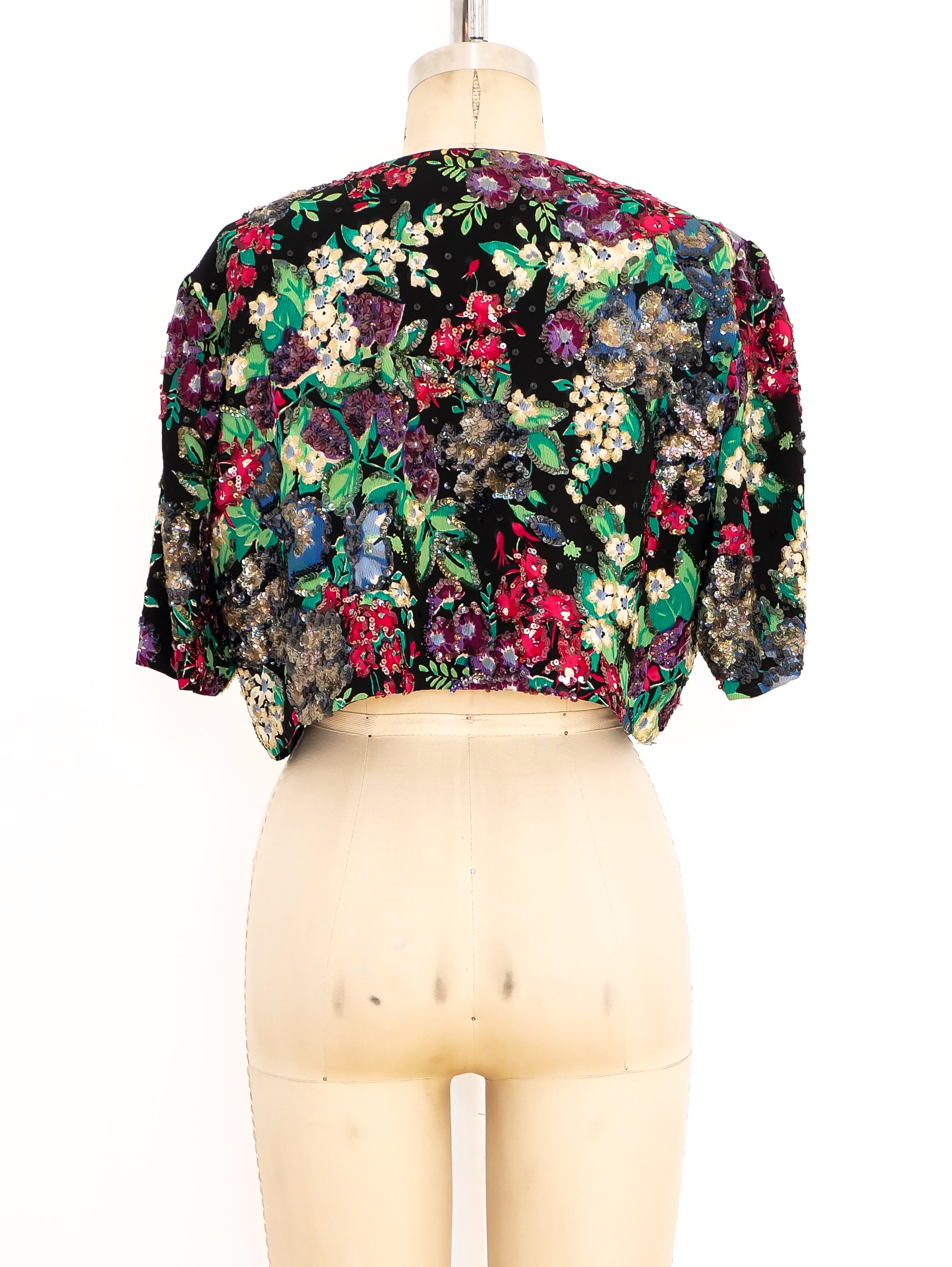 1940's Sequin Embellished Floral Bolero Jacket