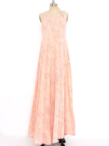 Bird Printed Pink Sleeveless Caftan Dress arcadeshops.com