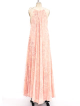 Bird Printed Pink Sleeveless Caftan Dress arcadeshops.com