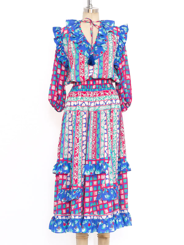 Diane Freis Tiered Ruffle Dress Dress arcadeshops.com