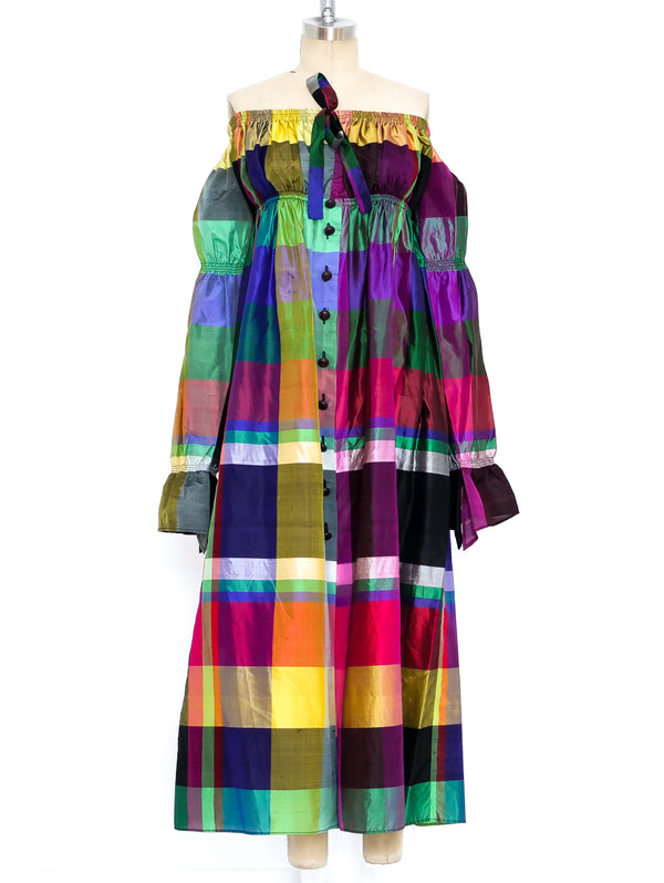 Byblos Raw Silk Peasant Dress Dress arcadeshops.com