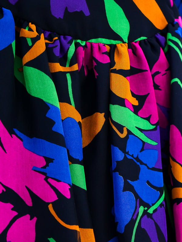 Pauline Trigere Floral Printed Silk Dress Dress arcadeshops.com