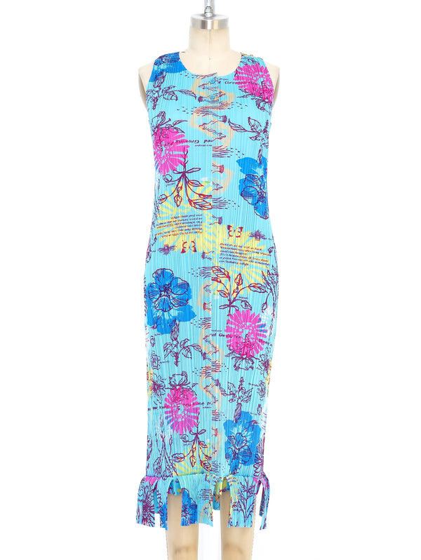 Issey Miyake Pleats Please Floral Tank Dress Dress arcadeshops.com