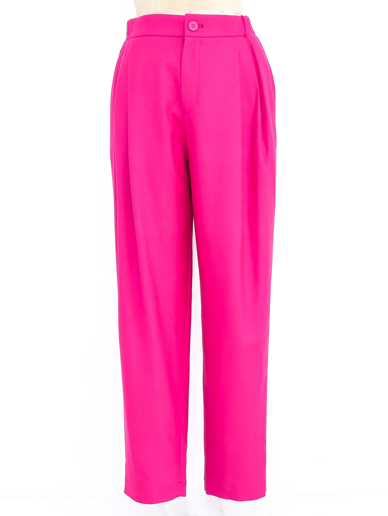 Issey Miyake Hot Pink Wool Trousers Bottom arcadeshops.com