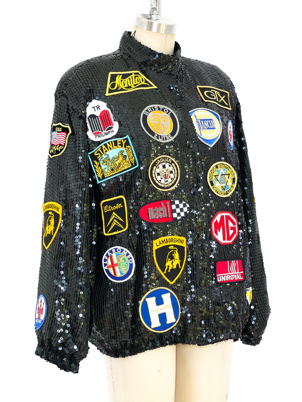 Sequin Race Car Patch Jacket Jacket arcadeshops.com