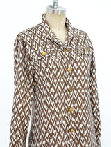 Valentino Logo Printed Silk Blouse Top arcadeshops.com