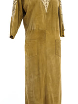 Snakeskin Trimmed Suede Dress Dress arcadeshops.com