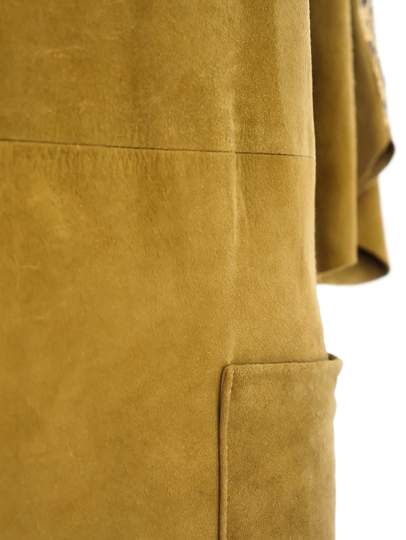 Snakeskin Trimmed Suede Dress Dress arcadeshops.com