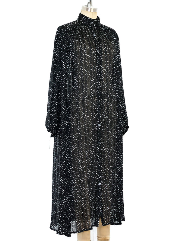 Polka Dot Pleated Chiffon Dress Dress arcadeshops.com