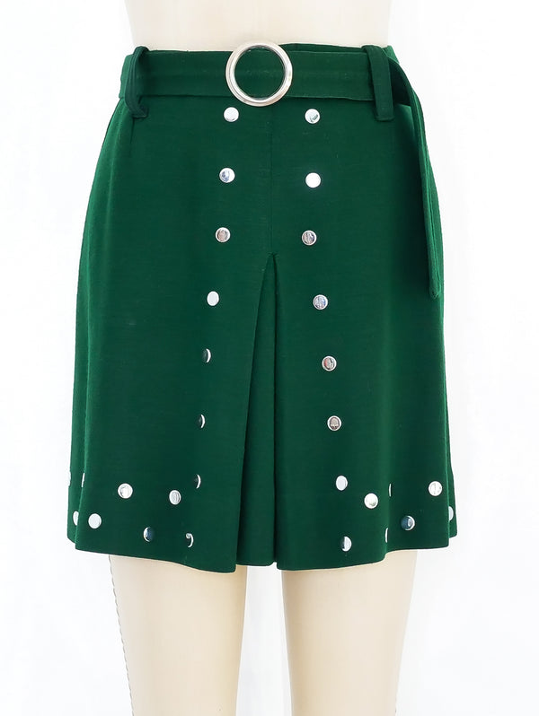 Studded Wool Mini Skirt Bottom arcadeshops.com