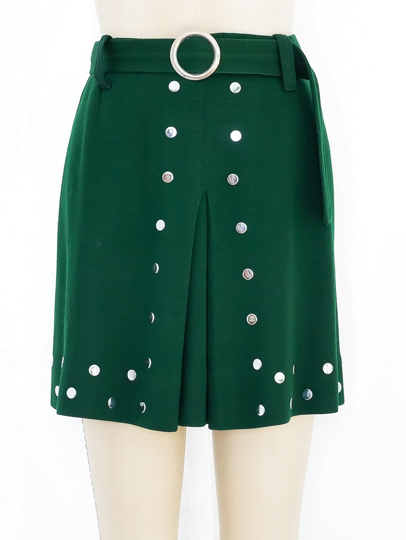 Studded Wool Mini Skirt Bottom arcadeshops.com