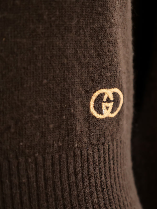 1970's Gucci Logo Cashmere Sweater Top arcadeshops.com
