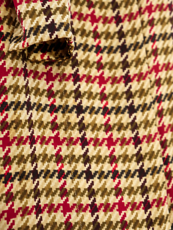 Houndstooth Silk Blouse Top arcadeshops.com