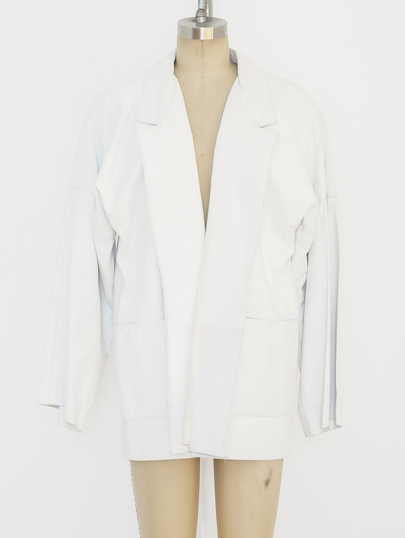 White Leather Jacket Jacket arcadeshops.com