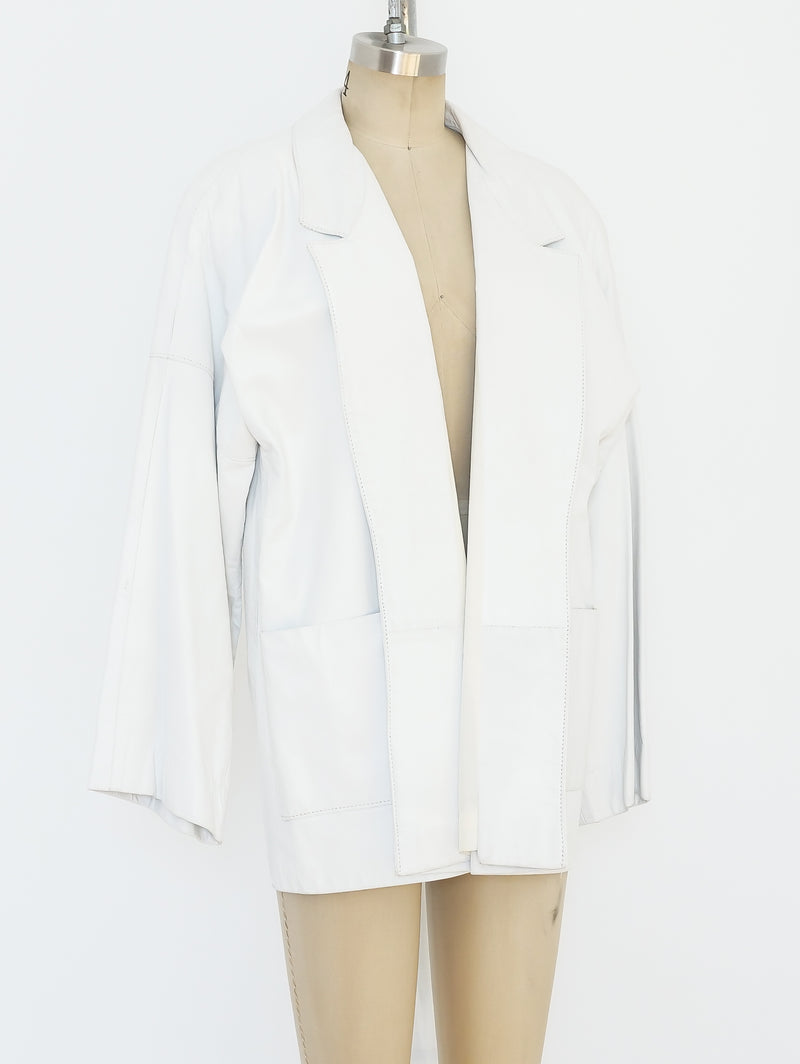 White Leather Jacket Jacket arcadeshops.com