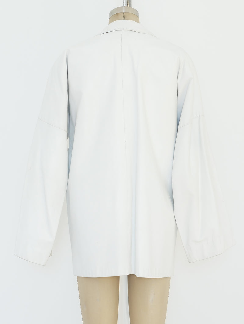 White Leather Jacket Jacket arcadeshops.com
