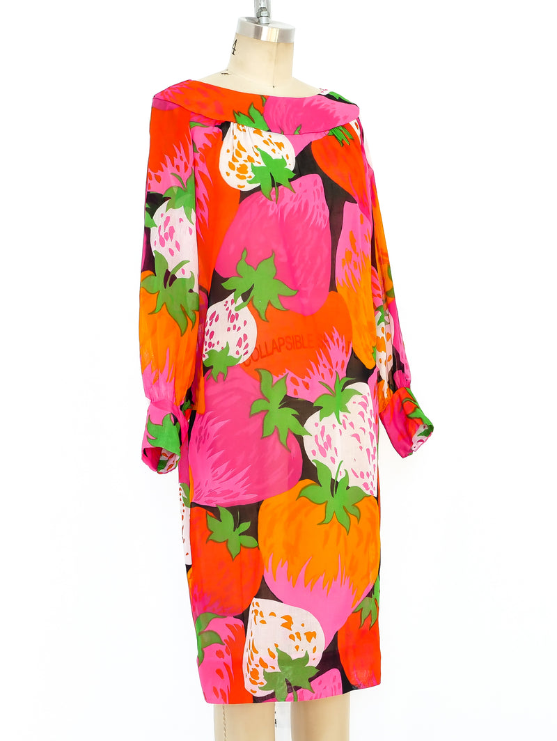 Neon Strawberry Printed Dress Dress arcadeshops.com