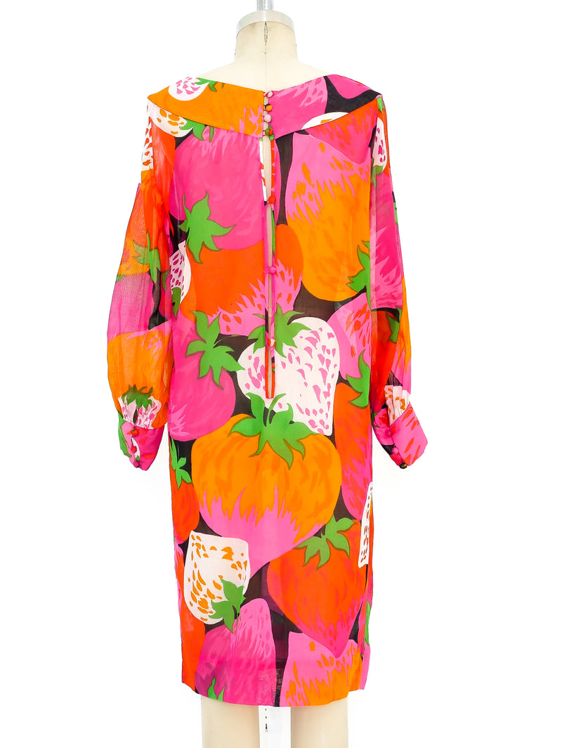 Neon Strawberry Printed Dress Dress arcadeshops.com
