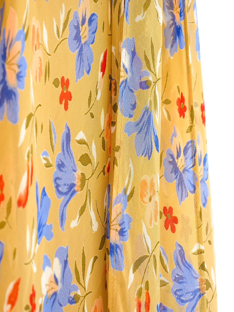Albert Nipon Floral Chiffon Maxi Dress Dress arcadeshops.com