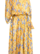 Albert Nipon Floral Chiffon Maxi Dress Dress arcadeshops.com