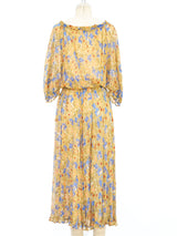 Albert Nipon Floral Chiffon Maxi Dress Dress arcadeshops.com