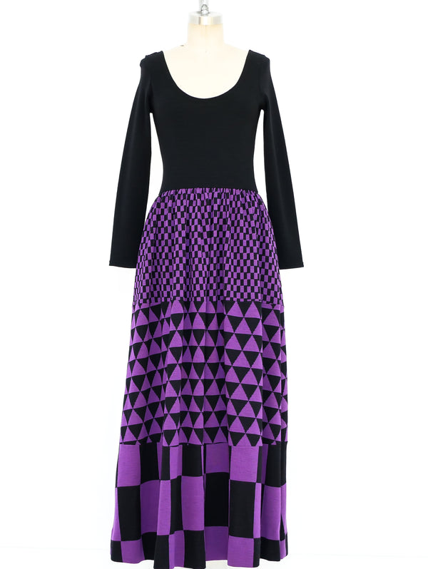 Rudi Gernreich Op Art Wool Maxi Dress Dress arcadeshops.com