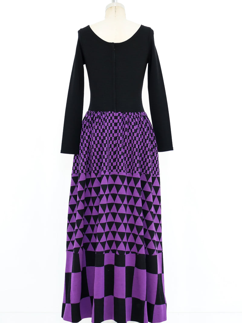 Rudi Gernreich Op Art Wool Maxi Dress Dress arcadeshops.com